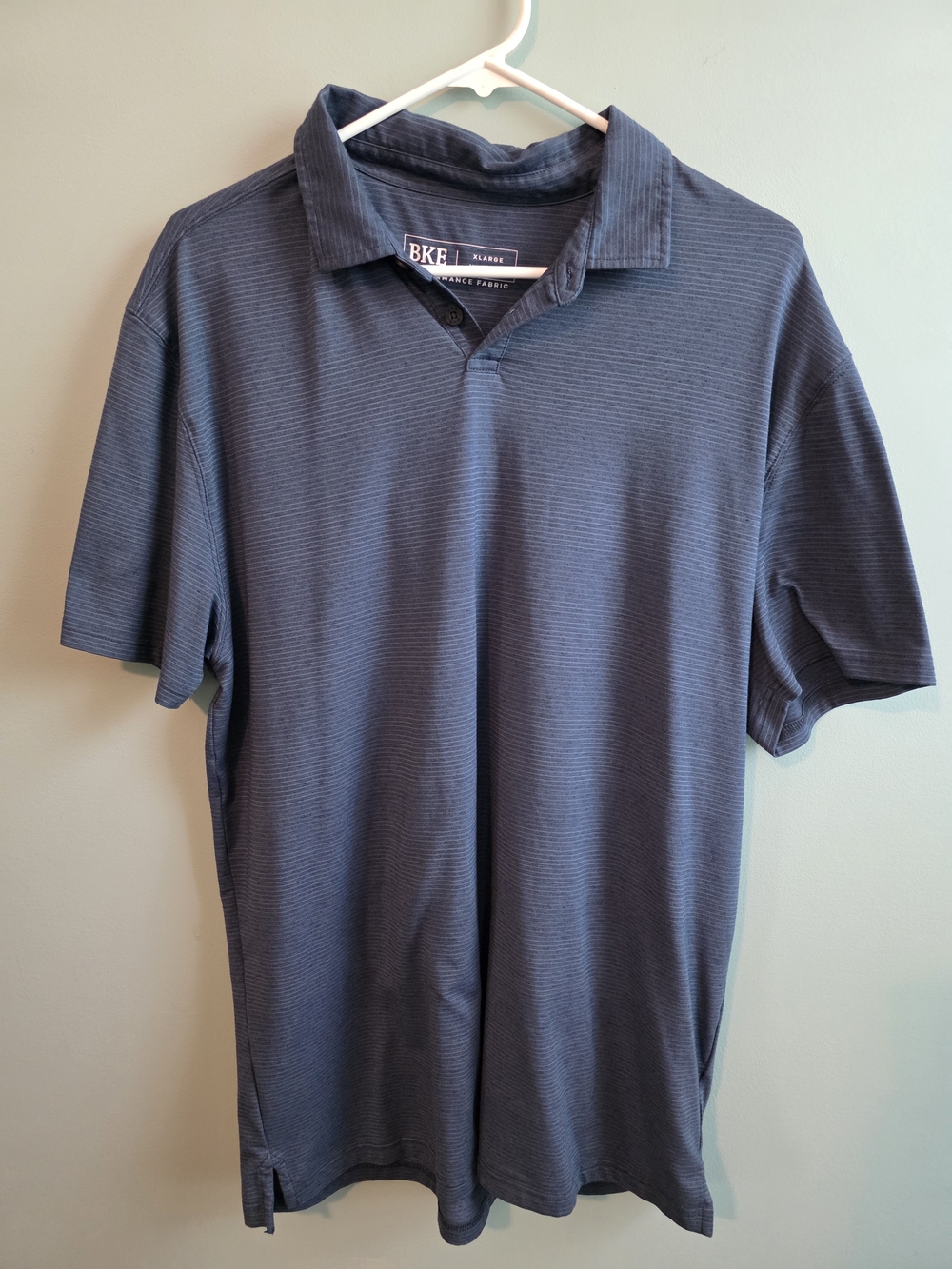 BKE Men's Dark Blue Short Sleeve Polo